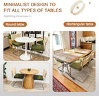 Zesthouse Mid Century Modern Dining Chairs Set of 4, Natural Rattan Dining Chairs with Solid Wood Back & Chrome Base, Upholstered Velvet Fabric, Green