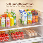 LAMU 12 Inch Lazy Susan Turntable, 360° Rotating Organizer Storage for Cabinet & Table Top, Pantry, Fridge, Bathroom, 4 Pack Clear Spice Rack, Kitchen Storage Tray for Medicine & Countertop