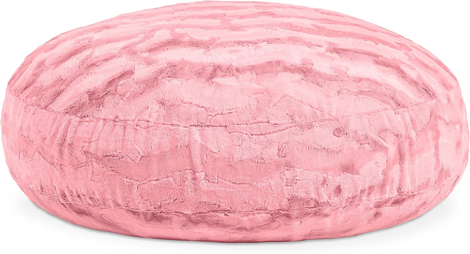Jaxx Cocoon 4 Foot Bean Bag Chair - Faux Fur, Rose Quartz