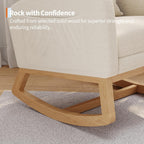 GarveeHome Rocking Chair, Nursery Glider Chair with Footrest, White | Modern Teddy Fleece Rocking Chair with Side Pocket and Pillow, Rocker Chair for Living Room Bedroom Nursing Room