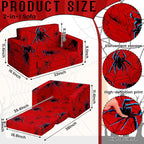 Sliner Kids Sofa 2-in-1 Flip-Out Chair Convertible Fold Out Kids Couch to Lounger Foam Soft Toddler Chairs Comfy Flipout Seat with Washable Cover for Ages 3 and up for Playroom Bedroom(Spider)