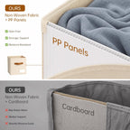 Storage Cubes 8 Pack, 11 Inch Fabric Storage Cubes Organizer Bins with Labels, Odor-Free & Sturdy PP Structure, Cubby Baskets for Closet, Shelves, Toys & Nursery (Beige)