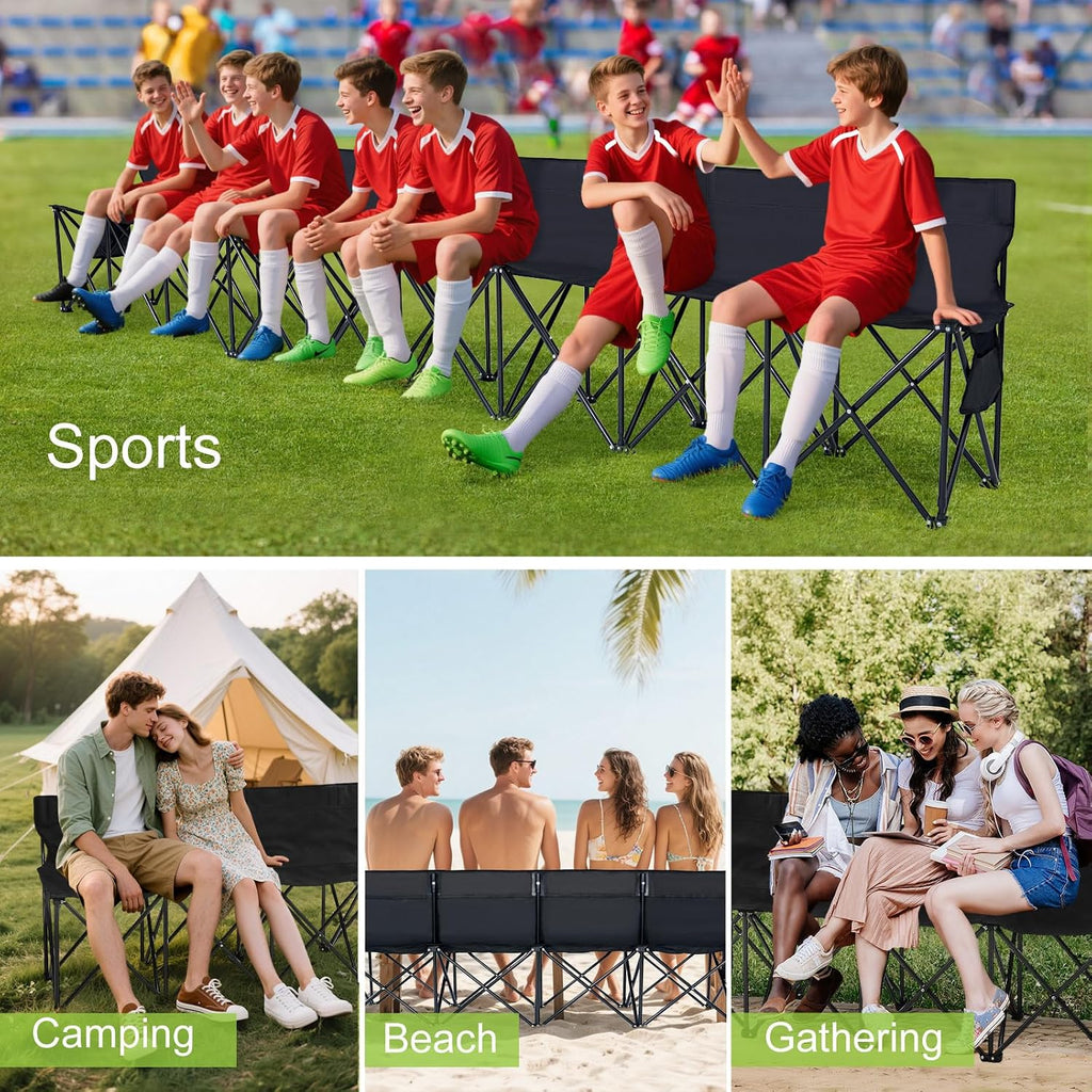 NAIZEA Foldable Sideline Bench,Portable Soccer Bench, Folding Team Chair for Soccer, Baseball, Camping, Outdoor Events
