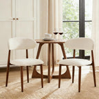 AQO Dining Chairs Set of 4, Modern Dining Room Chairs Kitchen Chairs with Metal Legs, Farmhouse Fabric Dinner Chair for Kitchen Dining Room, Beige/Walnut-Grain Metal Legs