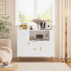40 Inch Sideboard Buffet Cabinet with Storage & Drawers, Sturdy Wood Kitchen Cabinet with Waterproof Surface for Easy Maintenance