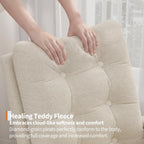 Modern Rocking Chair for Living Room, Comfortable Recliner Rocker with Side Pocket, Soft Linen Upholstered Glider Chair for Bedroom, Nursery, Lounge-Beige