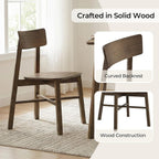 CHITA Soild Wood Dining Chairs Set of 4, Mid Century Modern Walnut Wood Kitchen Chairs with Curved Backrest, Dining Room Chair for Kitchen, Restaurant