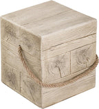 Stone Side Table,Round Faux Marble Side Table,Modern Small Stone End Table for Balcony (wood-28)