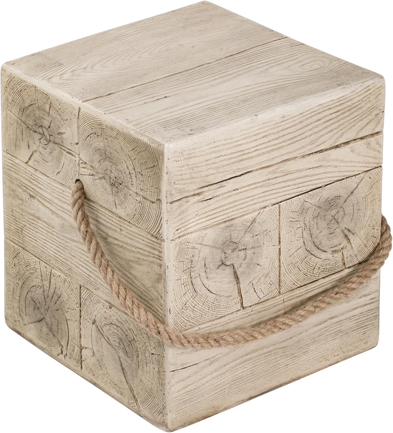 Stone Side Table,Round Faux Marble Side Table,Modern Small Stone End Table for Balcony (wood-28)