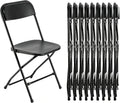 HealSmart 10 Pcs Folding Chairs with Leather Padded Cushion Seats, Back & Sturdy Metal Frame, Stackable, Portable, Commercial Event Seat, Indoor Outdoor for Parties, Home Event, Office, Black