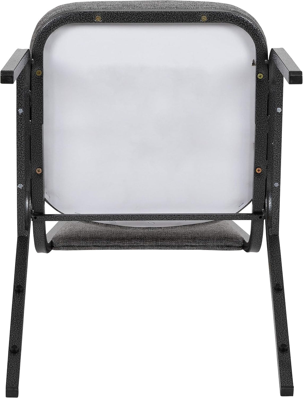 BizChair HERCULES Series Trapezoidal Back Stacking Banquet Chair with 2.5" Thick Seat in Gray Fabric - Silver Vein Frame