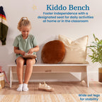 ECR4Kids Kiddo Classroom Bench, 12in Seat Height, Wooden, Children's Furniture, White Wash