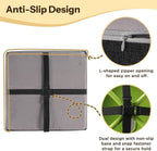 2.5" Thick Bar Stool Cushions with Ties Non-Slip 12"X12" Square Bar Stool Cushion with Machine Washable Cover Set of 4 Indoor Small Chair Pads for Cafe Bistro Stackable Metal Chair Black