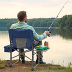 Folding Camping Chair, Heavy Duty Chairs for Adult, Directors Chair, Folding Beach Chair, Oversized Portable Camping Chair with Side Table and Cooler, 400lbs Capacity for Beach, Fishing, Trip, Picnic