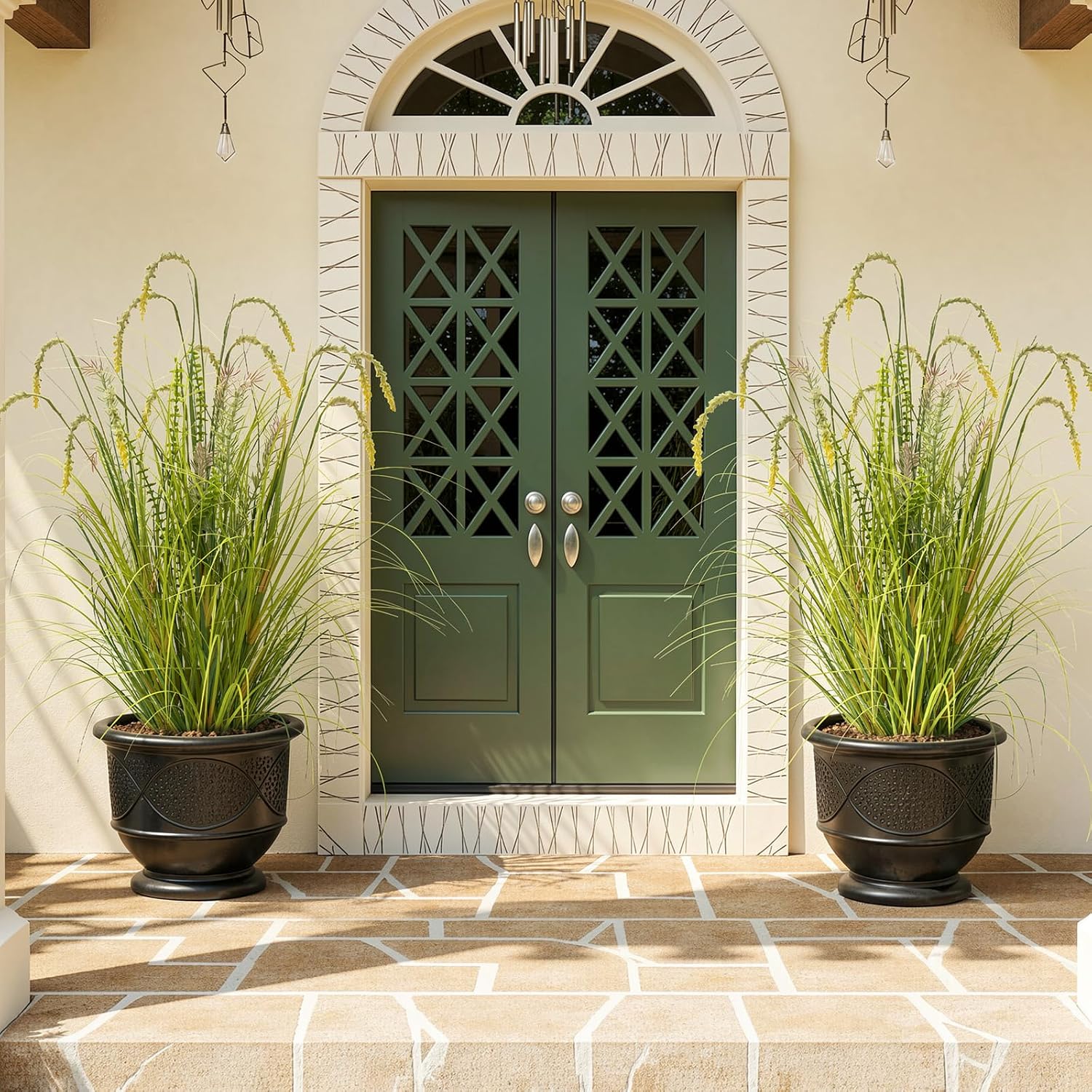 3FT Artificial Reed Grass Artificial Tall Grass Plants Outdoor Indoor ,Fake Plants & Flowers in Pot-Housewarming gifts For Living Room Office Bedroom Decor