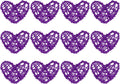 MECCANIXITY 12Pcs Heart Shaped Rattan Ball Vase Filler Natural Rattan for Valentine's Day Decoration Wedding Home Decoration Light Purple 2.36 in