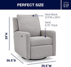 babyGap Harlowe Power Recliner with USB-A & Charging Port by Delta Children - Greenguard Gold Certified – Stain-Resistant Performance Fabric is Oeko-TEX Standard 100 Certified, Ash