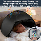 Blackout Bed Tent for Adults — Light-Blocking Sleep Bed Tent, Portable Privacy Shade for Night-Shift Workers, Dorm & Travel, Fits Queen Pillow, Mesh Vents, Indoor