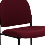 EMMA + OLIVER Comfort Burgundy Fabric Stackable Steel Side Reception Chair