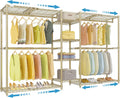 VIPEK X3 Expandable Heavy Duty Clothes Rack Adjustable from 5'2" to 8' with Adjustable Shelves and Hanger Rods, Large Freestanding Clothing Racks Reach-in & Walk-in Closet, Max Load 1210LBS, Gold