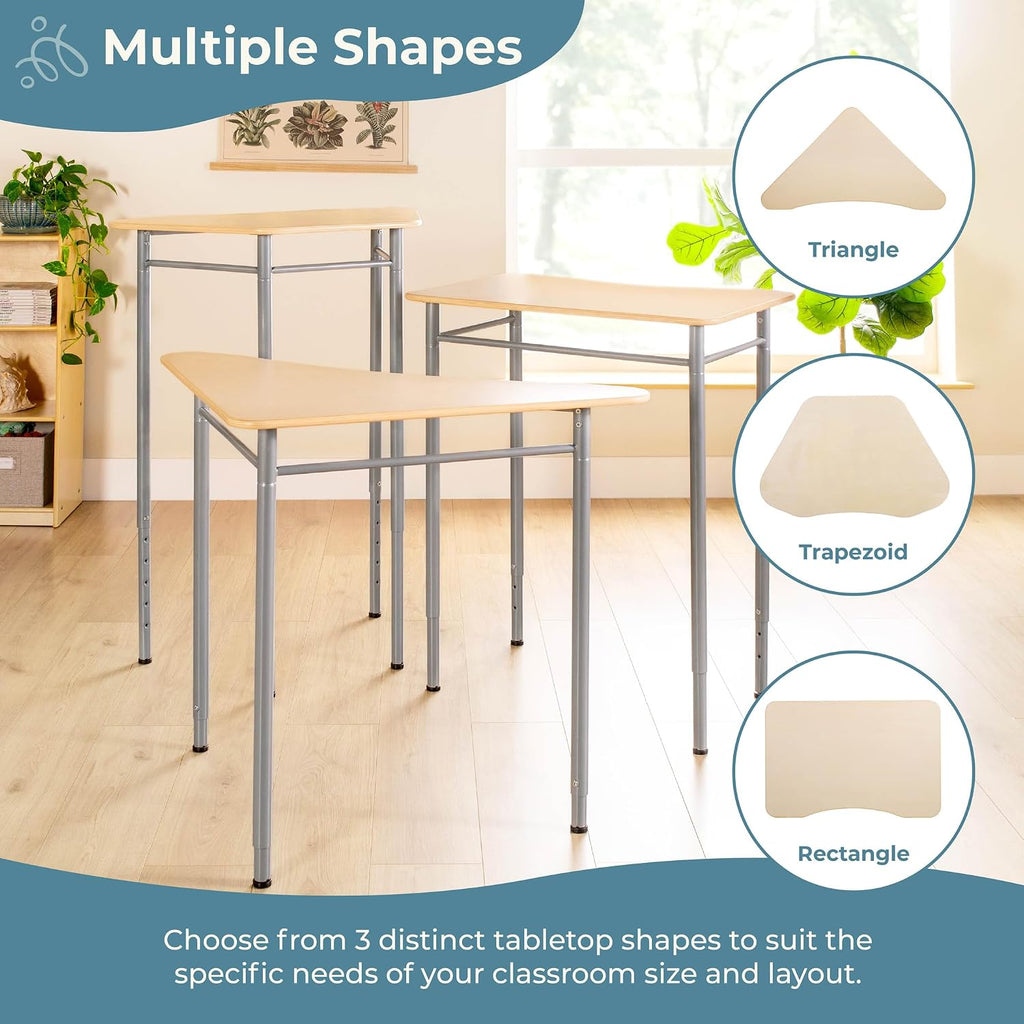 Guidecraft Standing Modular Desk for Adults and Kids: Adjustable Height Desk with Metal Legs for Home, Office, Classrooms and More