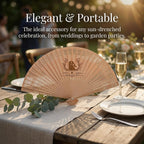 50Pcs Personalized Wooden Fans for Wedding Favors Bulks, Custom Fans for Wedding Guests, Bulk Handheld with Tassel and Yarn Bag, for Wedding Baby Shower Party Favors (50, A)