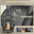 Office Chair,Big and Tall Office Chair,Home Desk Computer Chair, Executive Leather Computer Chair with Lumbar Support& Flip-Up Arms, Rocking Function Swivel Chair for Home Office,Black