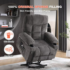 MAHOMICO Power Lift Recliner Chair for Elderly with Vibration Massage and Lumbar Heating, Electric Lift Recliner Single Sofa with Side Pocket, Two Cup Holders and USB Charge Port for Living Room