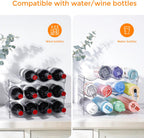 BoxedHome Plastic Water Bottle Organizer and Wine Rack Storage Holder for Inside Cabinet, Kitchen Countertop, Table Top, Pantry, Bars, Cabinets, Fridge - Clear (3 Tier 12 Containers)
