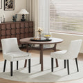 COLAMY Upholstered Dining Chairs Set of 2 with Mid Back and Wood Legs, Modern Accent Side Chairs for Living Room/Dining Room-Beige