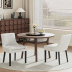 MALOL Dining Chairs Set of 4, Upholstered Corduroy Dining Room Chair with Wood Legs, Mid-Back Padded Kitchen Side Chairs for Dining Room, Beige