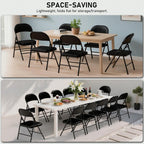 SEALAMB 16 Pack Folding Chairs with Cushion Seat, Heavy Duty Metal Frame Portable Stackable Chairs for Wedding Party Office School Church Events, Indoor Outdoor Use, 350 lb Capacity, Black
