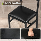 Dining Chairs Set of 4, Upholstered Kitchen Chairs with Ergonomic Backrest & Padded Seat, Metal Legs, Modern Dinner Chair for Kitchen Dining Room, Home, Cafe, Black