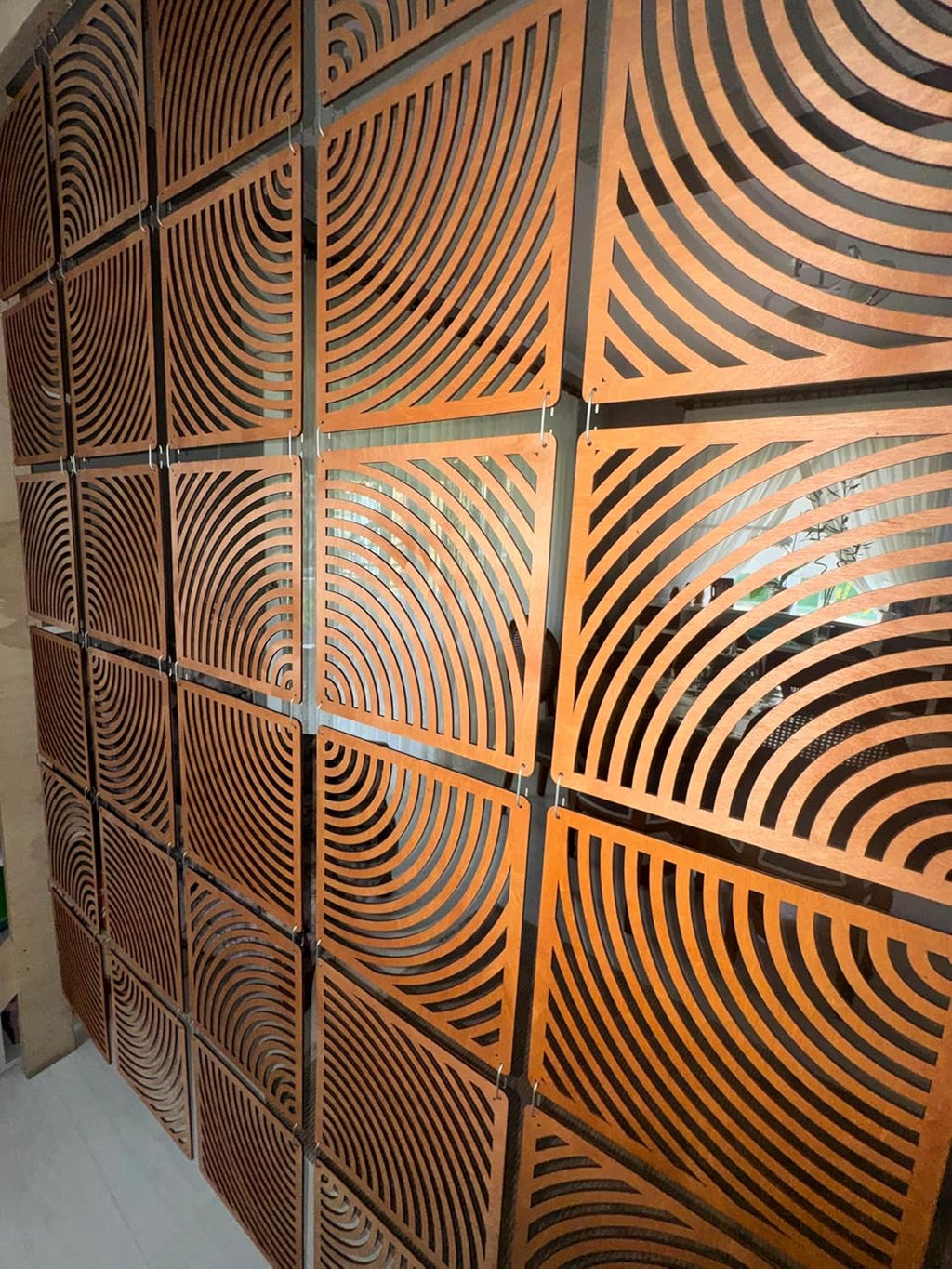 Teak Hanging Room Divider Panels, Set of 12