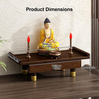 Meditation Altar Table, Personal Meditation Altar Cabinet, Small Puja Table, Tea Japanese, Altar Table with Storage & Drawers Prayer Shrine Desk(66 * 26cm/26 * 10.2in)