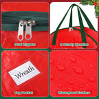 DeckTheHalls Christmas Wreath Storage Container, 2-PACK Waterproof Christmas Storage with Secure Zipper, Reinforced Carry Handles, Year-Round Protection for Christmas Garland & Holiday Decor (30 Inch)