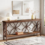 Tribesigns 70.9-Inch Narrow Sofa Table, 2-Tier Industrial Console Table Behind Couch, Long Entry Tables with Storage for Entryway, Living Room, Foyer, Hallway, Glossy Brown