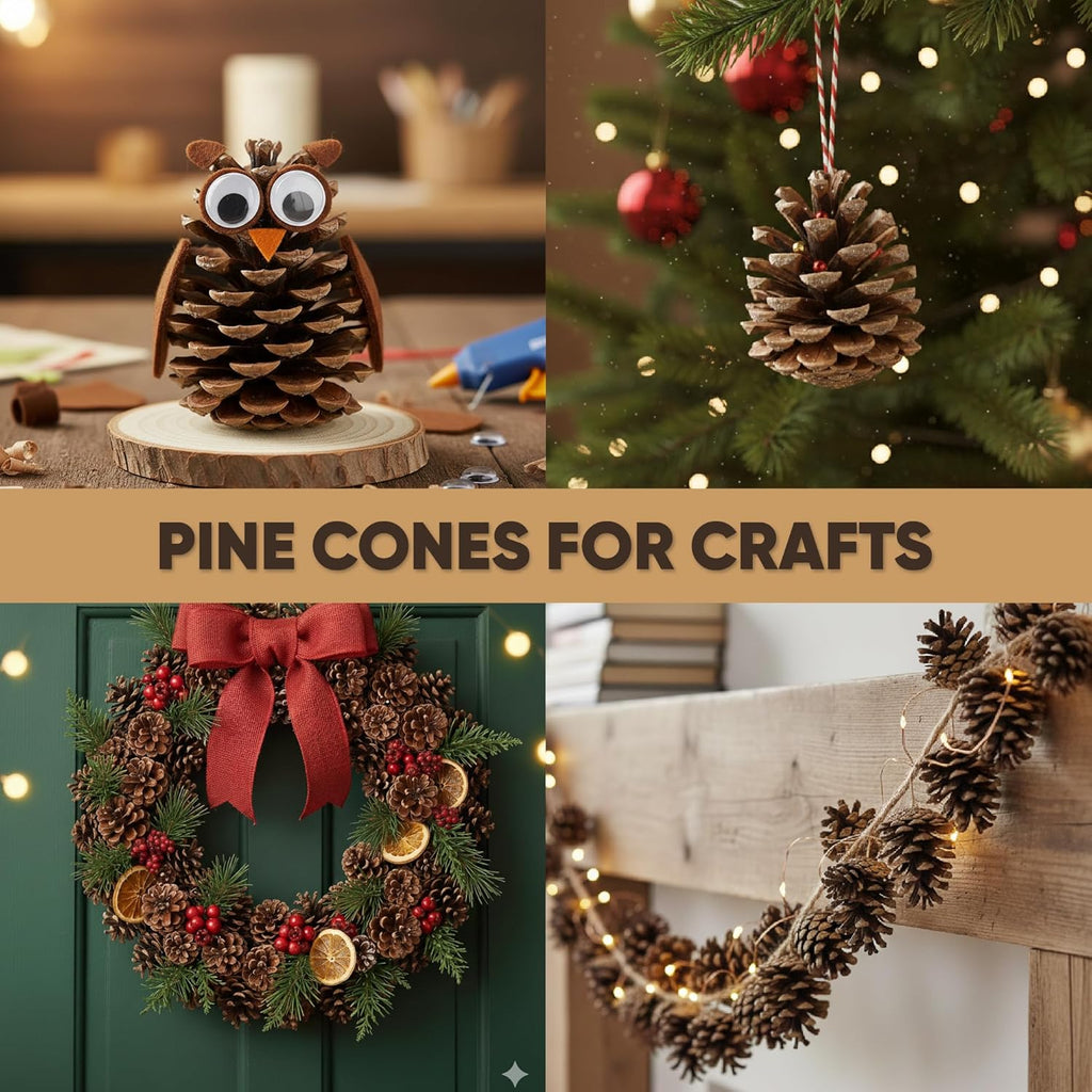 Tumbler Home Pine Cones for Decorating, 15pcs Loblolly Pinecones 2" - 3" Inch Each, Natural Pine Cones for Crafts, Pinecone Ornaments, Christmas Tree & Rustic Home Décor