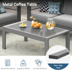 Wisteria Lane Metal Patio Furniture Sofa, All-Weather Outdoor Armchairs Set of 2 with Upgraded Cushions, Weather-Resistant Heavy Duty Modern Outdoor Chairs for Garden, Balcony, Backyard, Dark Grey