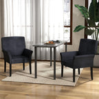 POWERSTONE Executive Accent Chair Set of 2 Fabric Guest Chair Office Chair Reception Waiting Room Armchair with Wooden Legs Single Sofa Home Theater Seating, Black