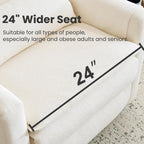 Oversized Swivel Rocker Recliner with Lumbar Cushion, Power Recliner Nursery Chair with Adjustable Headrest, Nursery Glider Recliner for Living Room, White