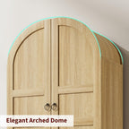 CABIHOME 72" Tall Arched Kitchen Pantry Cabinet, Freestanding Farmhouse Storage Cupboard with Doors, Drawers & Shelves, Versatile Wooden Organizer for Dining Room, Living Room, Natural