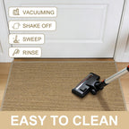 LEKEEPGO Door Mat Indoor Entrance 17"x29", Ultra Thin Indoor Door mat, Absorbent Washable Entryway Doormats, Low-Profile Dirt Trapper Doormat Entry Inside Door Mats Front Floor Mats, Beige