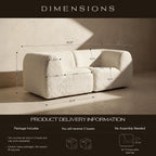 76" Loveseat Modular Sofa with High-Density Foam, 2-Piece Curved Sectional Couches, Boneless Sherpa Deep Seat Couch with Armrest, Cloud Soft Lounge Modern Sofas for Living Room – No Assembly, White