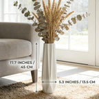 Ceramic Tall Floor Vase, White 17.7" Large Flower Vase Decorative Vases for Pampas Grass Living Room Modern Home Decor Office Bedroom Kitchen Wedding House Décor, Gift for Wedding Housewarming