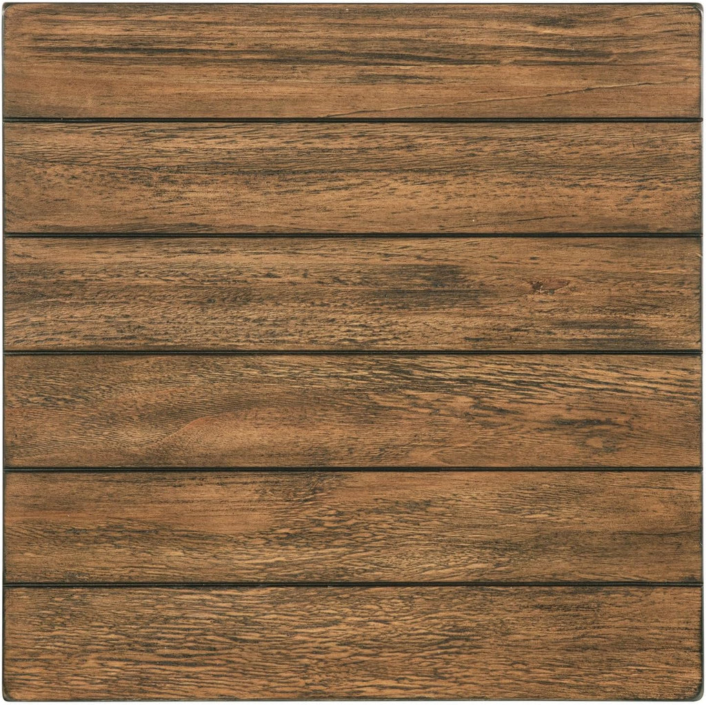 Castleton Distressed Brown Wood End Table with Shelf
