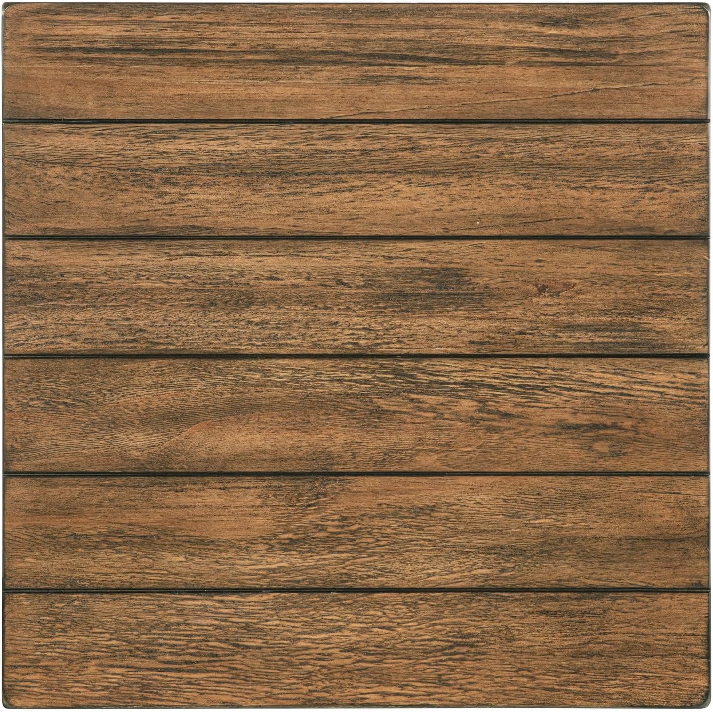 Castleton Distressed Brown Wood End Table with Shelf