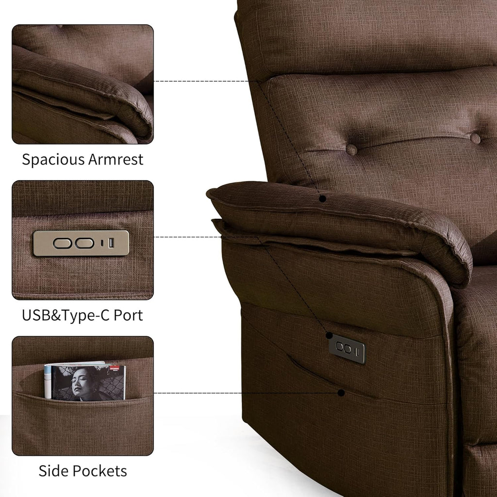 Korser Power Zero Gravity Recliner Chairs for Adults, Wall Hugger RV Recliner with USB & Type-C Charging Ports, Electric Power Recliner Chair for Living Room Home, Theater Seating, Bedroom