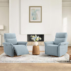 CHITA Power Recliner Chair, Electric Triple-Motor Swivel Glider Nursery Rocking Chair with Adjustable Power Headrest and Lumbar Support, GREENGARD Gold Certified, Solid Wood Base, Baby Blue
