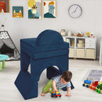 Betterhood Modular Kids Play Couch, 10PCS Child Sectional Sofa Imaginative Furniture Play Set for Creative Kids, Toddler to Teen Bedroom Furniture, Girls and Boys Playroom Convertible Sofa, Blue
